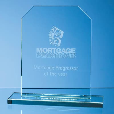 Custom Printed 15cm x 10cm x 12mm Jade Glass Honour Award