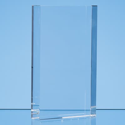 Promotional 17cm x 10cm Optical Crystal Rectangle Award, H or V