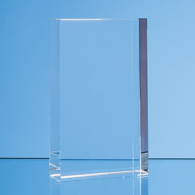 Promotional 20cm x 11cm Optical Crystal Rectangle Award, H or V