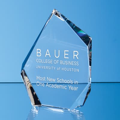 Promotional 15cm Optical Crystal Facetted Ice Peak Award