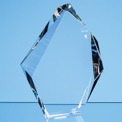 Promotional 22.5cm Optical Crystal Facetted Ice Peak Award