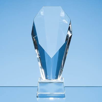 Promotional 23.5cm Optical Crystal Mounted Diamond Award