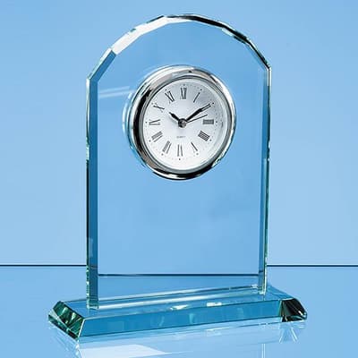 Custom Printed 17cm Jade Glass Arch Clock