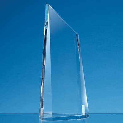Promotional 21.5cm Optical Crystal Facetted Peak Award