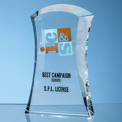 Branded 20.5cm Optical Crystal Caledonian Arch Award