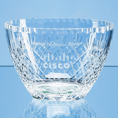 Branded 20.5cm Lead Crystal Panelled Fruit Bowl