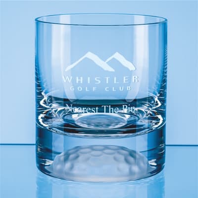 Custom Printed 10oz Handmade Golf Ball Base Whisky Tumbler