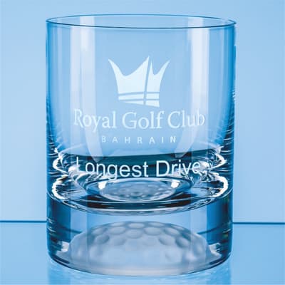 Custom Printed 8oz Handmade Golf Ball Base Whisky Tumbler