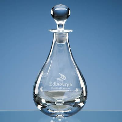 Custom Printed 0.75ltr Handmade Teardrop Wine Decanter