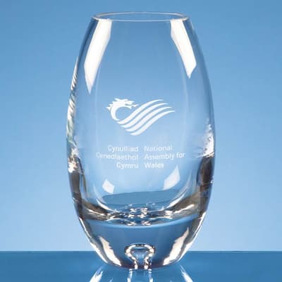 Promotional 15cm Handmade Barrel Bubble Base Vase