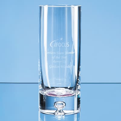 Promotional 20cm Handmade Bubble Base Cylinder Vase