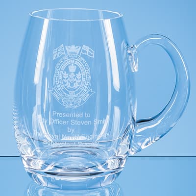 Custom Printed 0.85ltr Large Handmade Barrel Tankard