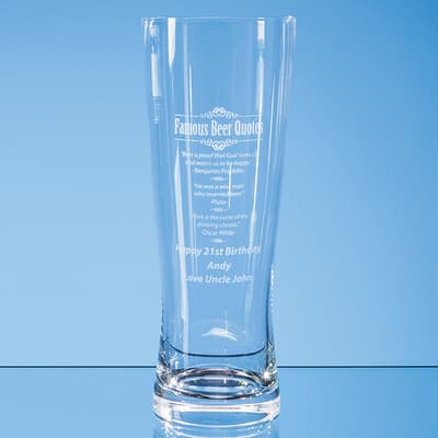 Custom Printed 0.7ltr Large Handmade Beer Glass