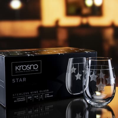 Custom Printed Hanging Stars - Silver Set of 6 tumblers including Box
