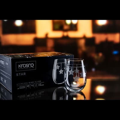 Custom Printed Stars - Silver Set of 6 tumblers including Box