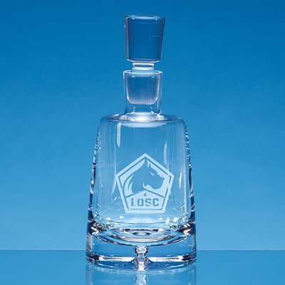 Custom Printed 0.95ltr Handmade Bubble Base Holding Company Decanter