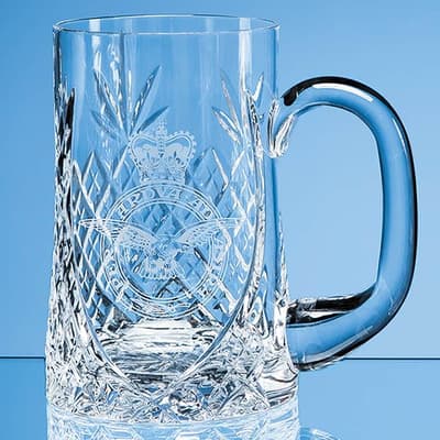 Custom Printed 0.595ltr Lead Crystal Sloped Panel Tankard