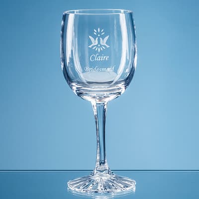 Custom Printed 285ml Grosvenor Lead Crystal Goblet with Star Cut Base