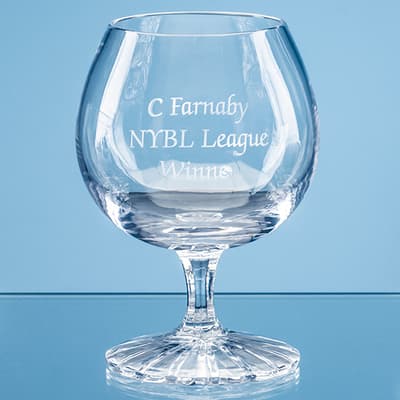 Custom Printed 280ml Grosvenor Lead Crystal Brandy Glass with Star Cut Base