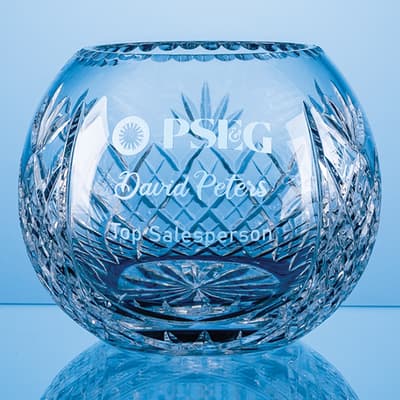 Branded 18cm Lead Crystal Panelled Round Bowl