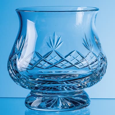 Branded 14cm Lead Crystal Panelled Hurricane Bowl