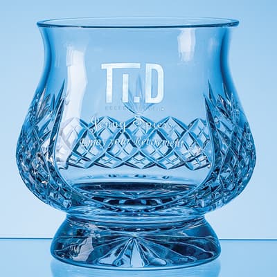 Branded 16cm Lead Crystal Panelled Hurricane Bowl