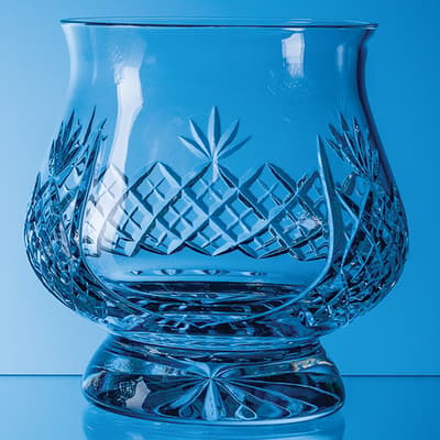 Branded 18cm Lead Crystal Panelled Hurricane Bowl