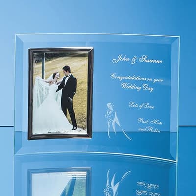 Custom Printed Bevelled Glass Crescent Frame for 5inchinch x 7inchinch Portrait Photo