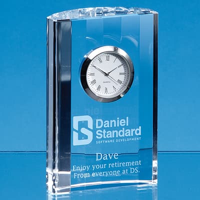 Promotional 11cm Optical Crystal Scalloped Clock