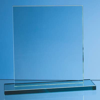 Custom Printed 20cm x 17.5cm x 12mm Jade Glass Rectangle Award