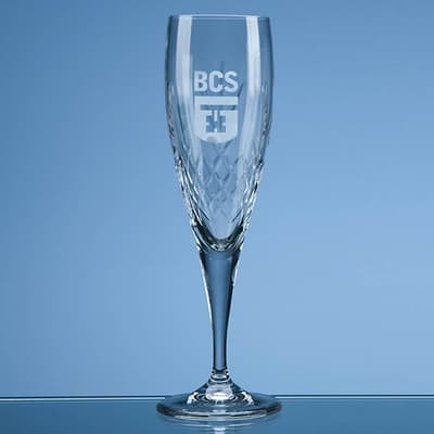 Custom Printed 180ml Mayfair Crystalite Panel Champagne Flute