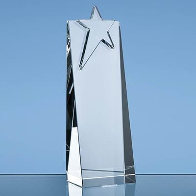 Promotional 21cm Optical Crystal Star Rectangle Award