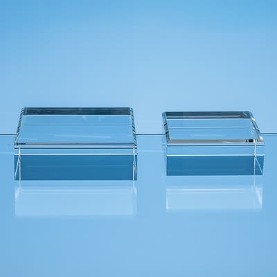 Promotional 12.5cm Optical Crystal Square Base