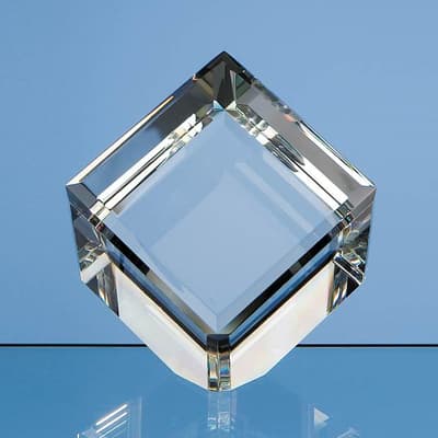 Promotional 8cm Optical Crystal Bevel Edged Cube