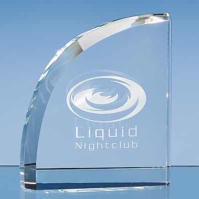 Promotional 17.5cm Optical Crystal Facet Curve Award