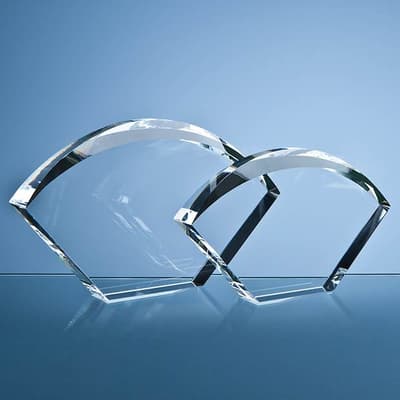 Branded 17.5cm Optical Crystal Bevelled Arch Award