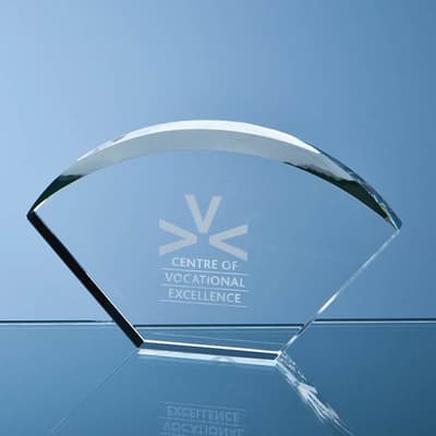 Branded 25.5cm Optical Crystal Bevelled Arch Award