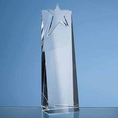 Promotional 24cm Optical Crystal Star Rectangle Award