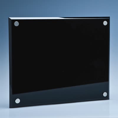 Promotional 25cm x 20cm Onyx Black Wall Display Plaque inc Fixing Kit
