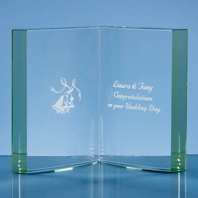 Promotional 13cm Jade Glass Open Page Book
