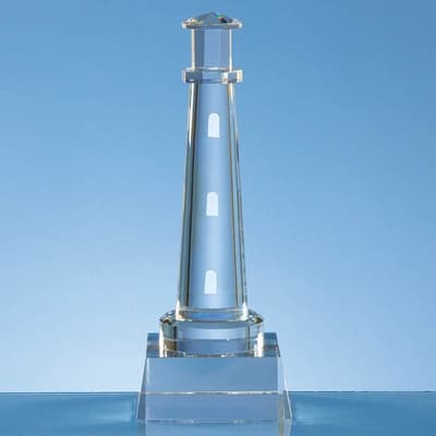Branded 19cm Optical Crystal Lighthouse