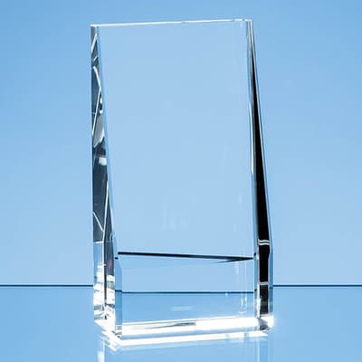 Promotional 16.5cm Optical Crystal Vertical Slope Award