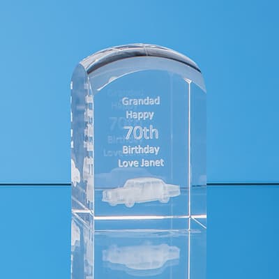 Promotional 8cm x 5cm x 5cm Optical Crystal Dome Tower