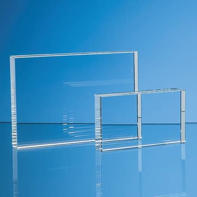 Promotional 12.5cm x 17.5cm Optical Crystal Rectangle Award, H or V