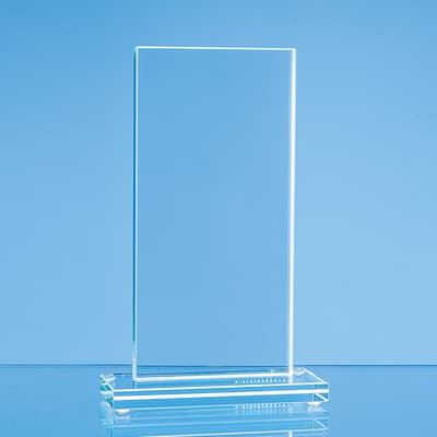 Custom Printed 24cm x 9.5cm x 12mm Jade Glass Tall Rectangle Award