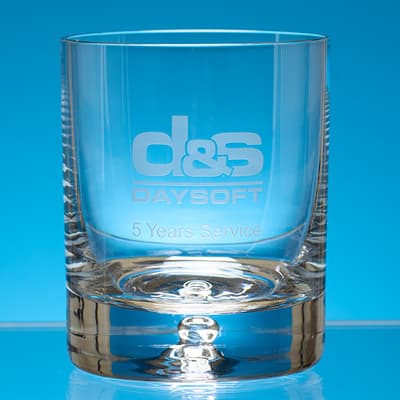 Custom Printed 330ml Bubble Base Whisky Tumbler