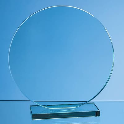 Custom Printed 20cm x 12mm Jade Glass Circle Award