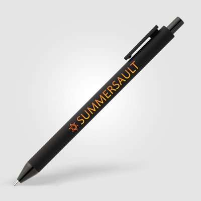Branded Bloom Recycled Plastic Retractable Soft Touch Pen