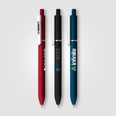 Branded Lark Recycled Plastic Retractable Fidget Clip Pen