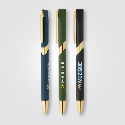 Branded Aurelia Recycled Plastic Gold Trim Pen
